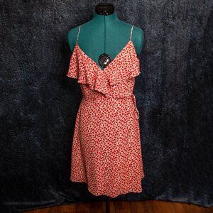 Bailey 44 Red Floral Ruffle Midi Dress | Size 10 | Made in USA